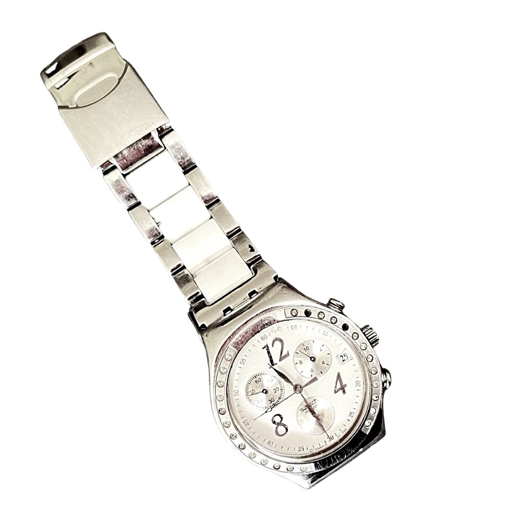 White Swatch Irony Chronograph